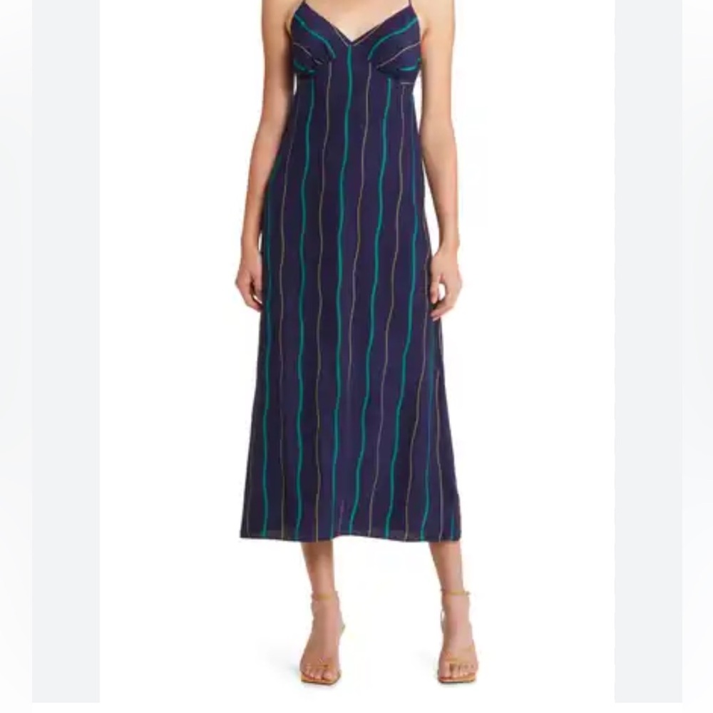 Madewell Layton Midi Slip Dress Fresh Blueberry size 6